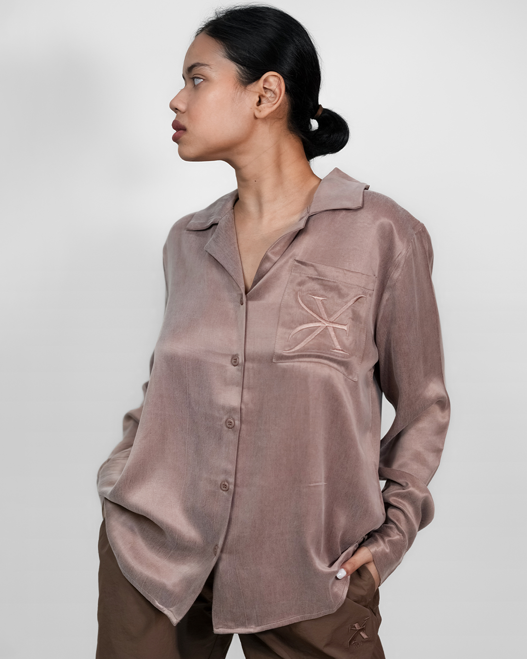 SERENE RELAXED SHIRT [WOMEN]-PEACH PINK