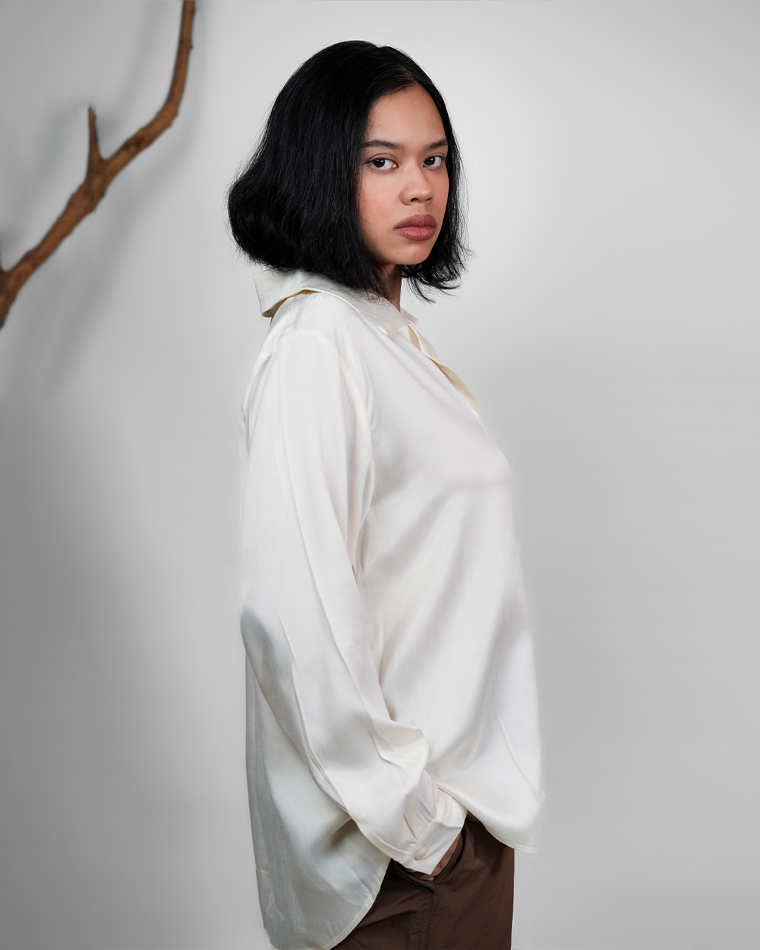 SERENE RELAXED SHIRT [WOMEN]-IVORY PEARL