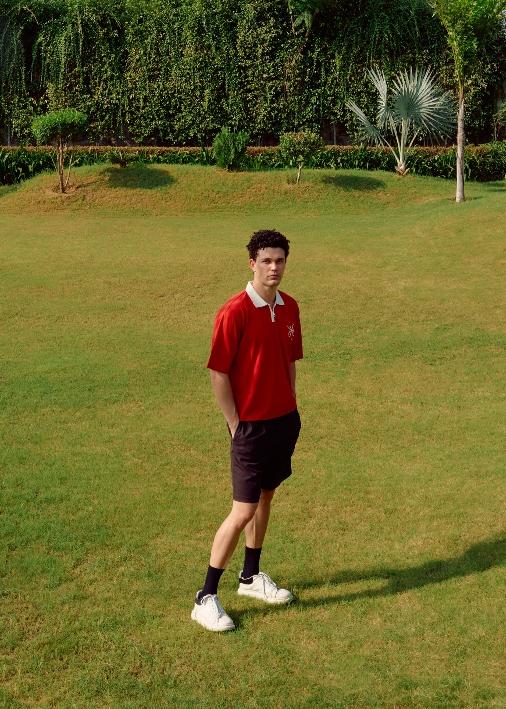 LOVE ONE FIRST LOVES ONE SELF CORE ZIP POLO TEE [UNISEX]-RED