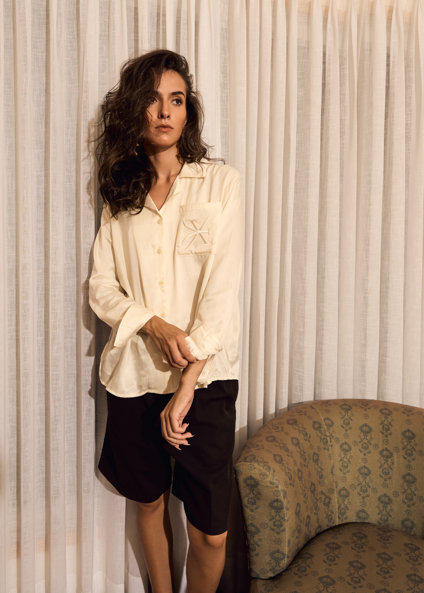 SERENE RELAXED SHIRT [WOMEN]-IVORY PEARL