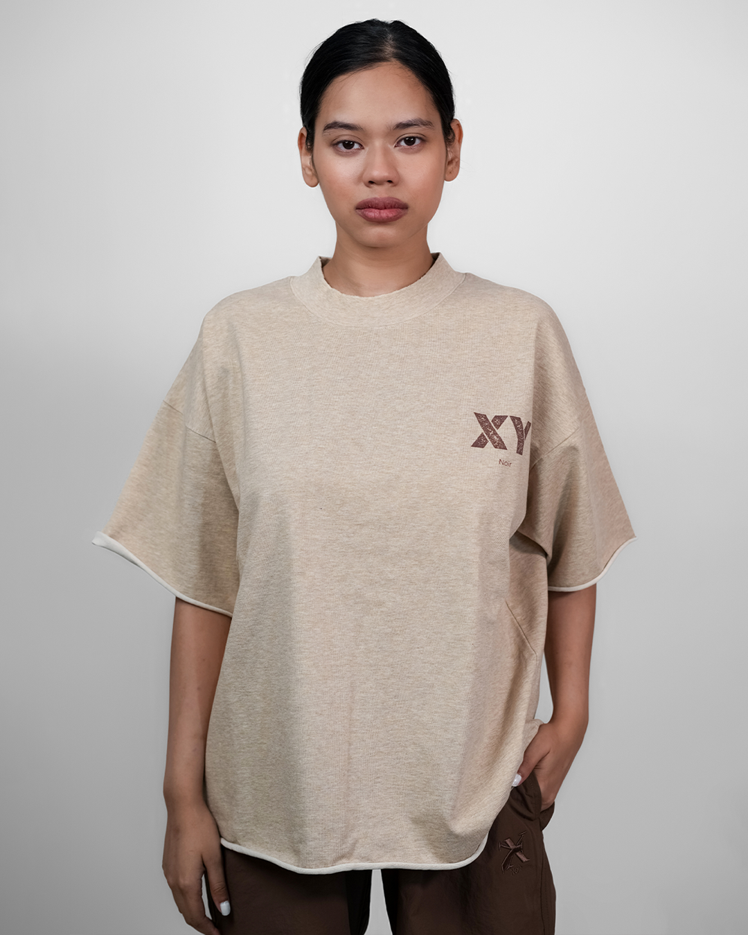 SEAMLESS BELIEVE IN GOD TEE [UNISEX]-BIRCH BEIGE