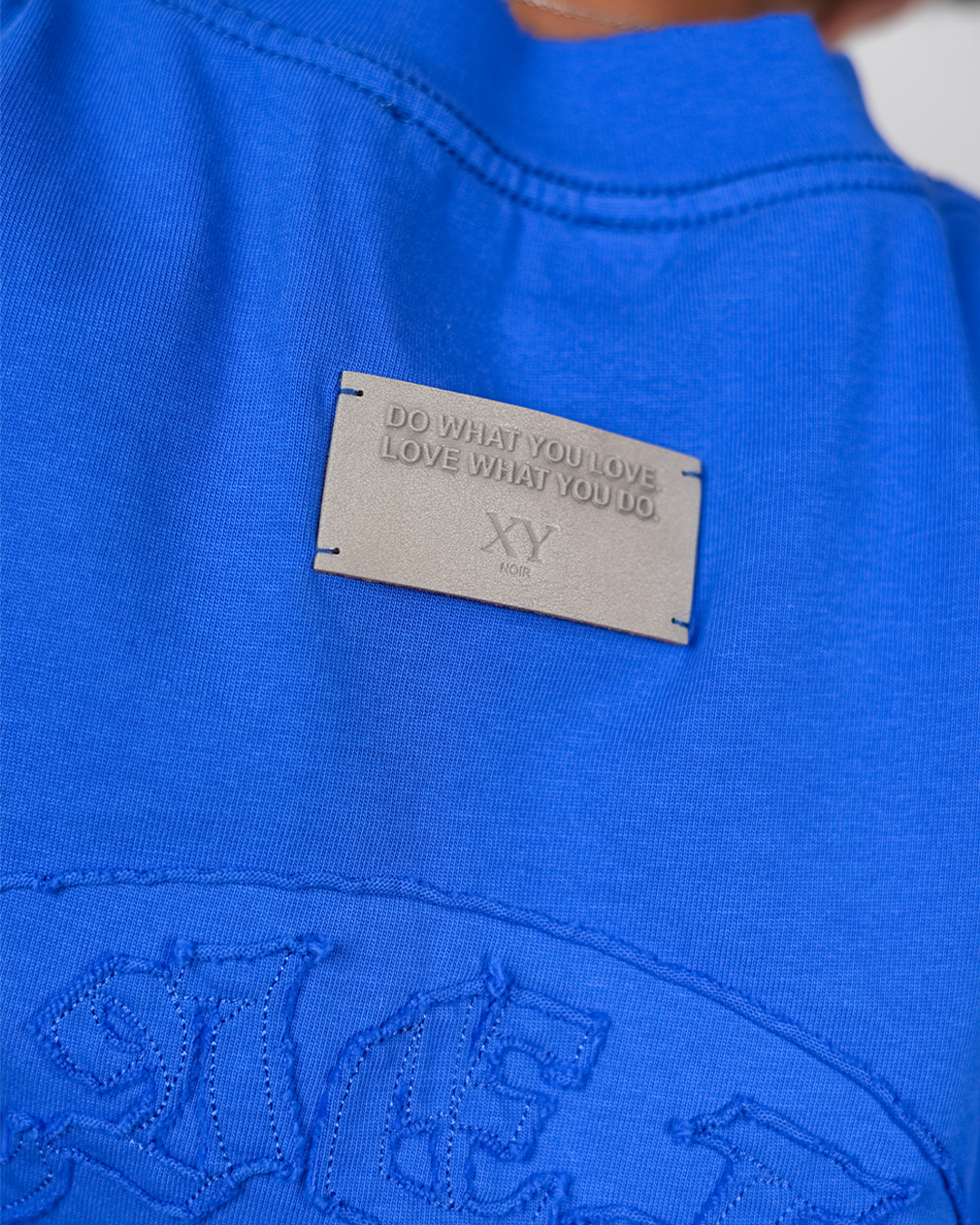 FRAY BELIEVE IN GOD EMBROIDERY TEE [UNISEX]-ELECTRIC BLUE