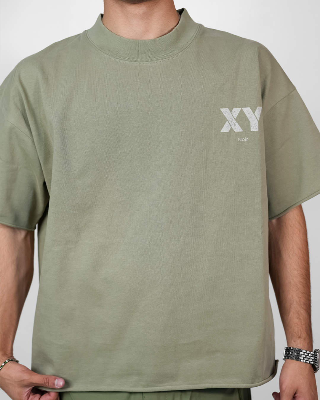 SEAMLESS BELIEVE IN GOD TEE [UNISEX] – SAGE GREEN
