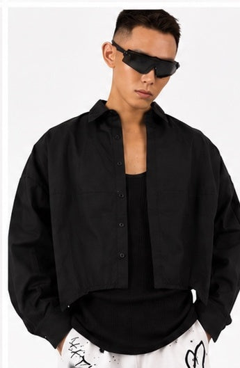 Noir Cropped Utility Shirt