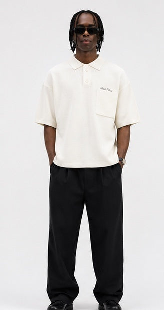 Noir Textured Knit Polo