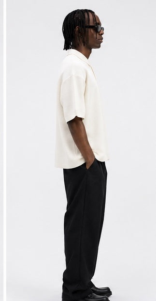 Noir Textured Knit Polo