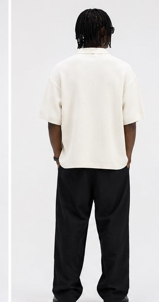 Noir Textured Knit Polo