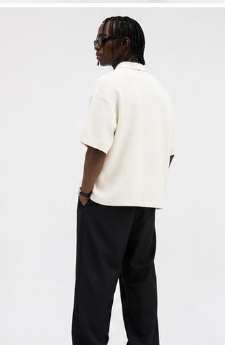 Noir Textured Knit Polo