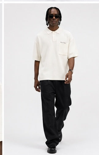 Noir Textured Knit Polo