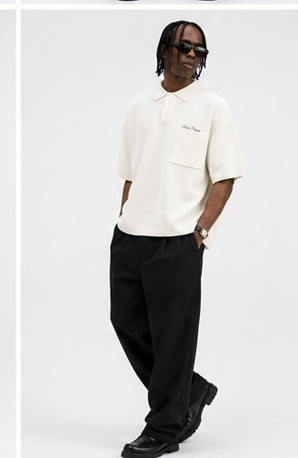 Noir Textured Knit Polo