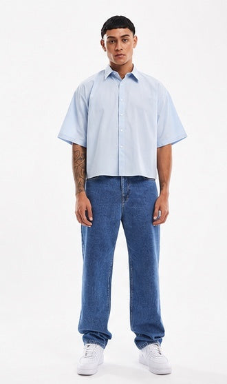Noir Cropped Oxford Shirt