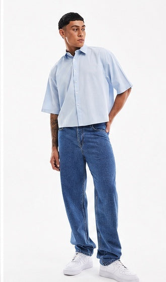 Noir Cropped Oxford Shirt