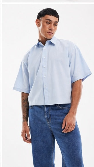 Noir Cropped Oxford Shirt