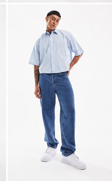 Noir Cropped Oxford Shirt