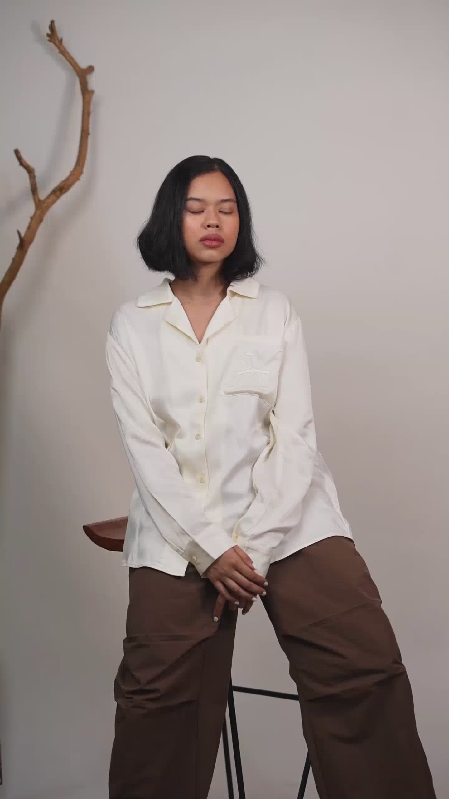 SERENE RELAXED SHIRT [WOMEN]-IVORY PEARL