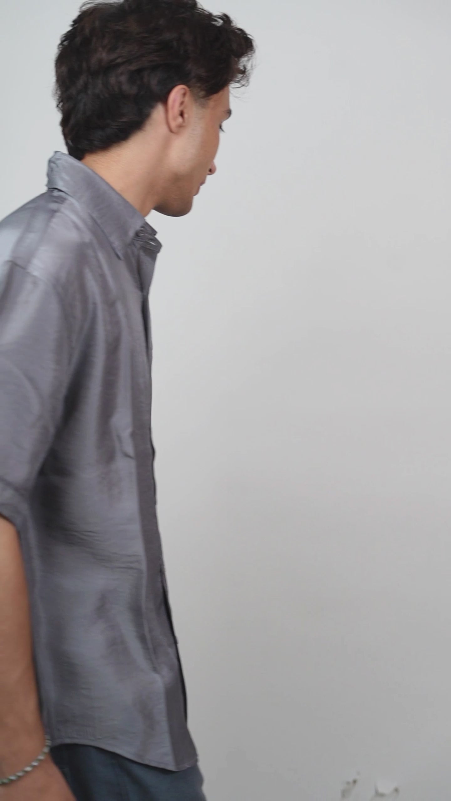 WEAVE BAGGY SHIRT – GLIMMERING GREY [UNISEX]